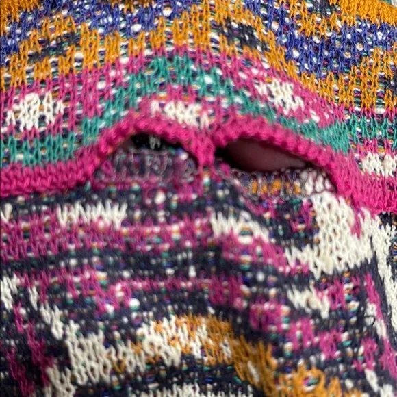 Vintage Missoni Colorful Scenic Architectural Print Cardigan Sweater SZ XL